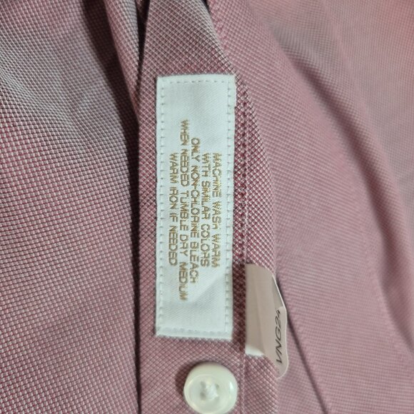 Roundtree & Yorke Gold Label Men's Shirt Size XL Non Iron Red Slim Fit 56 - Picture 7 of 10